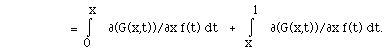 = I(0,x, ) [[partialdiff]](G(x,t))/[[partialdiff]]x f(t) dt+<sup>   </sup>I(x,1, ) [[partialdiff]](G(x,t))/[[partialdiff]]x f(t) dt.