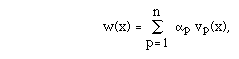 w(x) = ISU(p=1,n, ) [[alpha]]p vp(x),