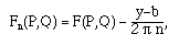 F_n(P,Q) = F(P,Q) - (y-b)/(pi n),