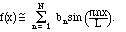 f = sum(b_m sin( pi mx/L)