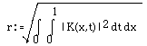 r := sqrt(int(|K|^2 dx dt)